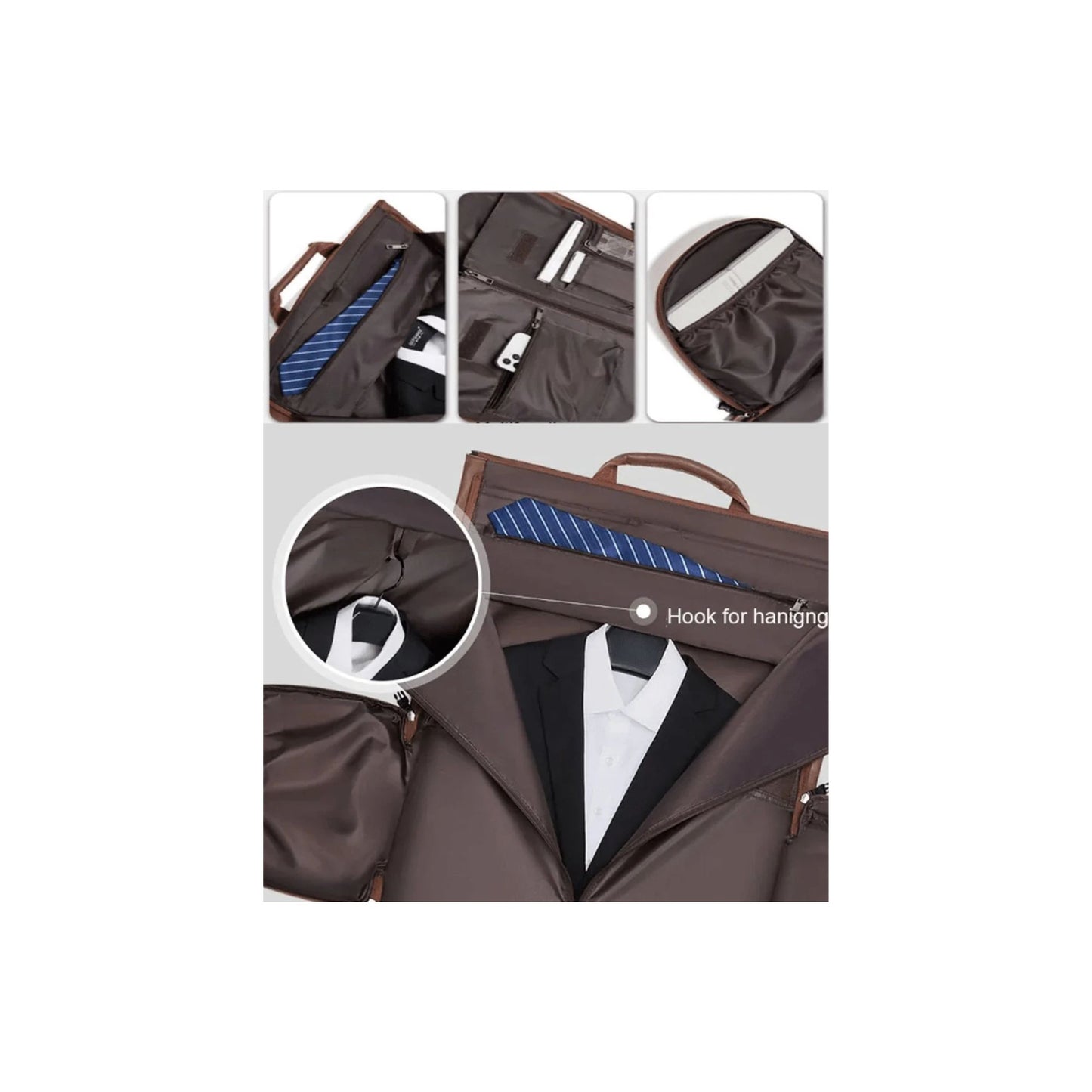 CarryQuest® - Multifunctional Travel/Handbag - Women and Men - PU Leather - Black