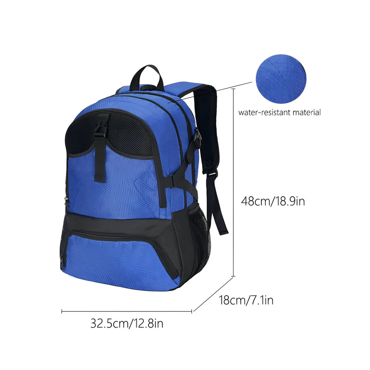 CarryQuest® - Grote Sportvoetbaltas - Sporttas voor Voetbal, Basketbal & Volleybal - Zwart