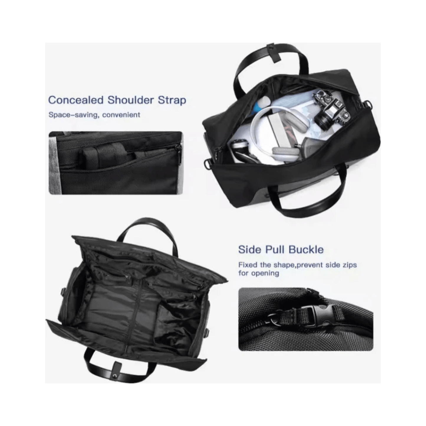 Avoir Zakelijke Reistas/Weekendtas - Waterdicht - Schoenenzak - Handbagage - ZwartCarryQuestsimple