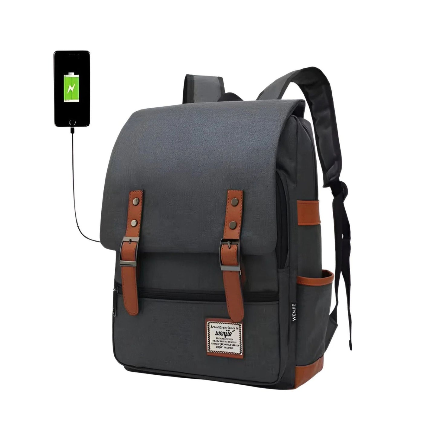 CarryQuest® - 16 Inch Laptop Rugzak - Schooltassen - Rugzakken - Donker GrijsCarryQuestsimple
