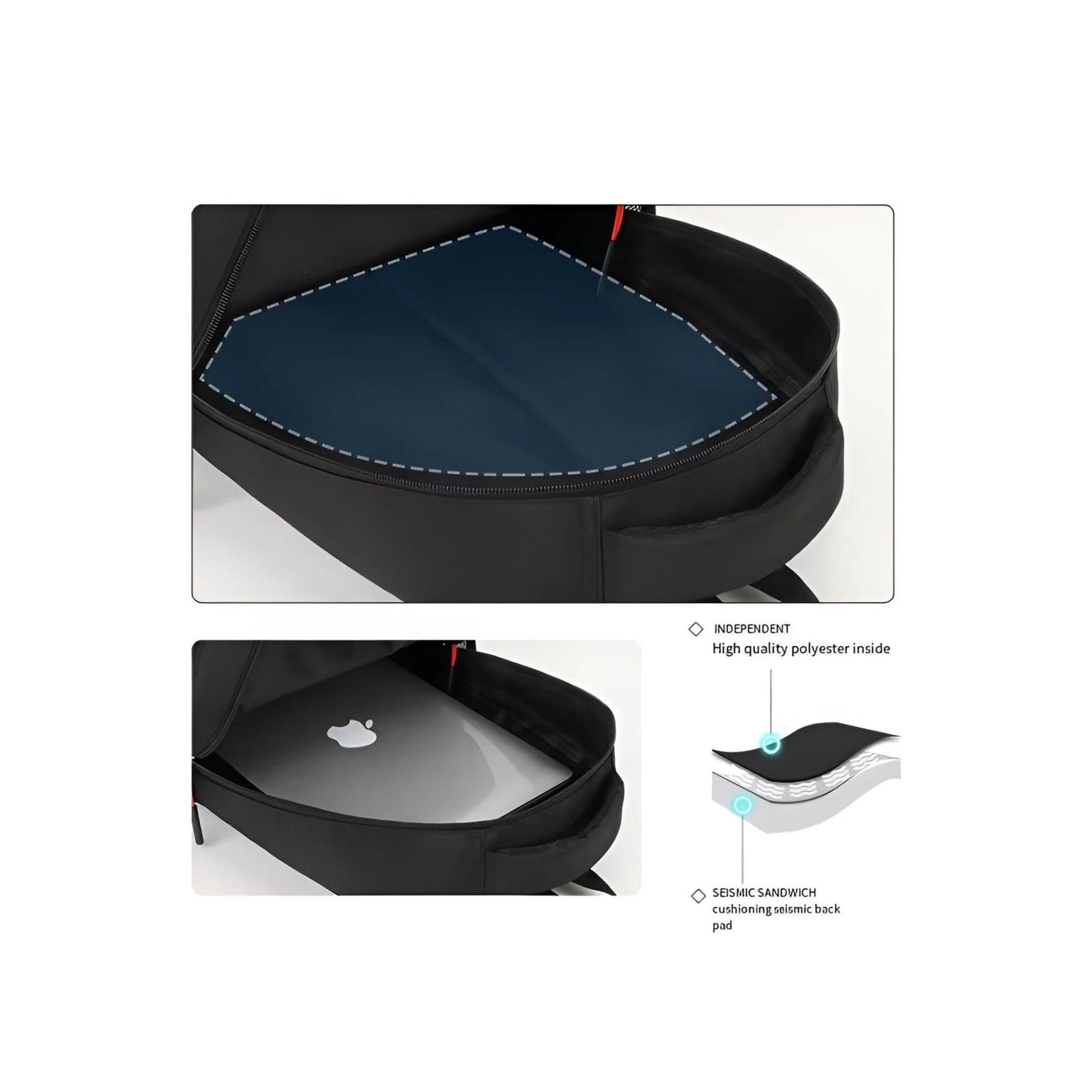 CarryQuest® - 16 inches - Computerrugzak - Nylon - Laptopvak - Zwart