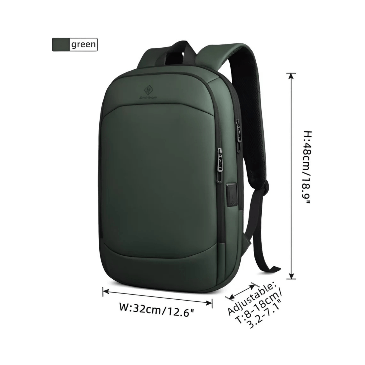 CarryQuest® - 17 Inch Laptop Rugzak - USB Poort + Waterdicht - Waterdichte Reistas - GroenCarryQuestsimple