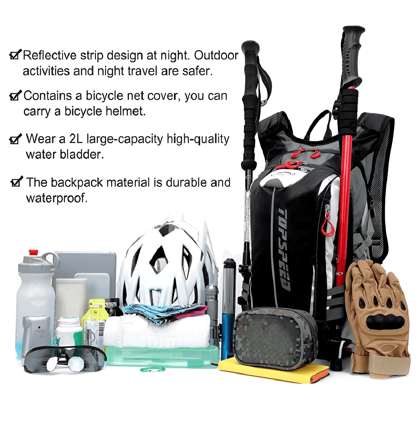 CarryQuest® - 18L - Rugzak - Fietsen - Wandelen - Waterzak - 4 KleurenCarryQuestWandel Rugzak18L