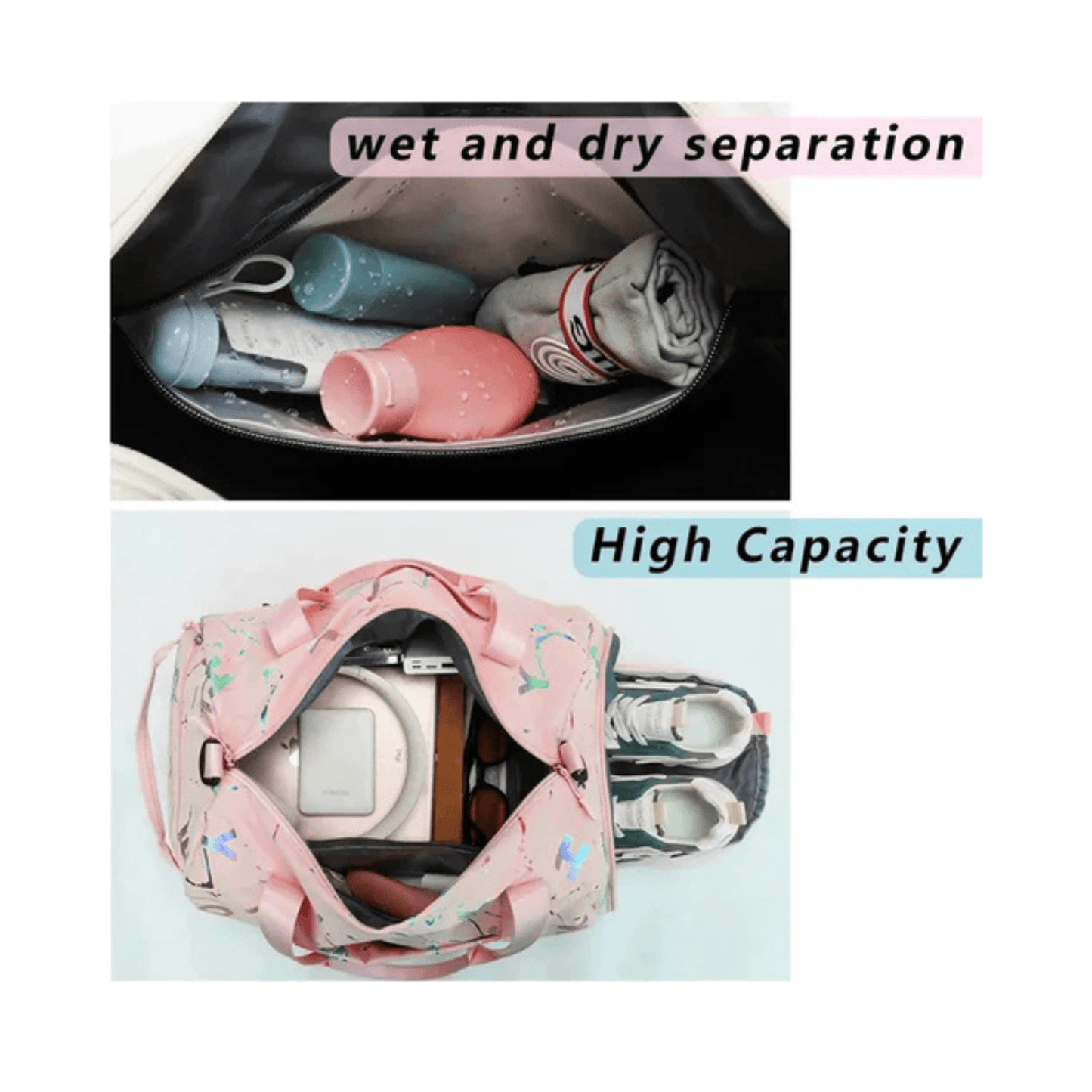 CarryQuest® - 20L Capaciteit - Weekendtas - Duurzaam Waterdicht - Fitness Yoga Zwemmen - Roze