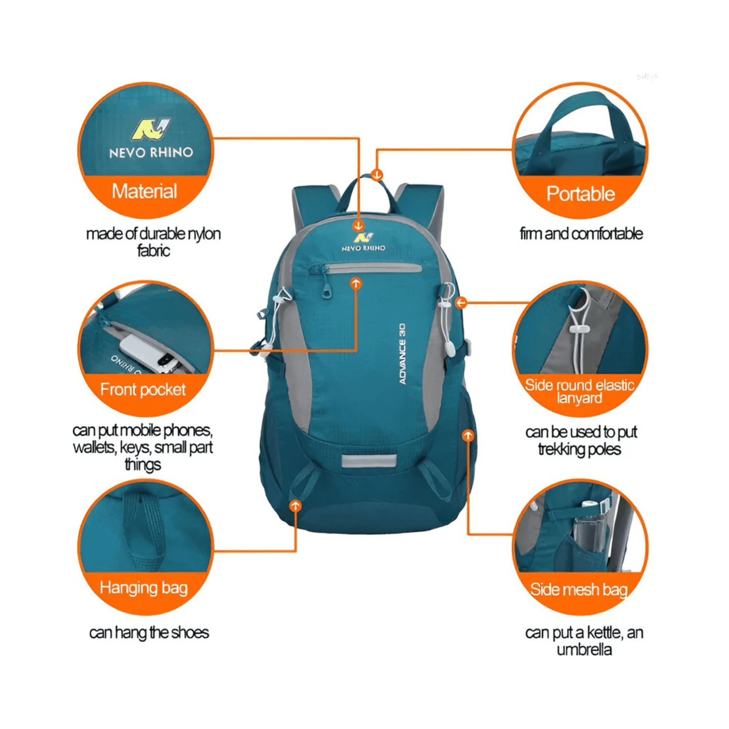 CarryQuest® - 20L Rugzak - Fietsen Reizen Knapzak Wandelen Dagrugzak - Ultralicht - RoodCarryQuestsimple