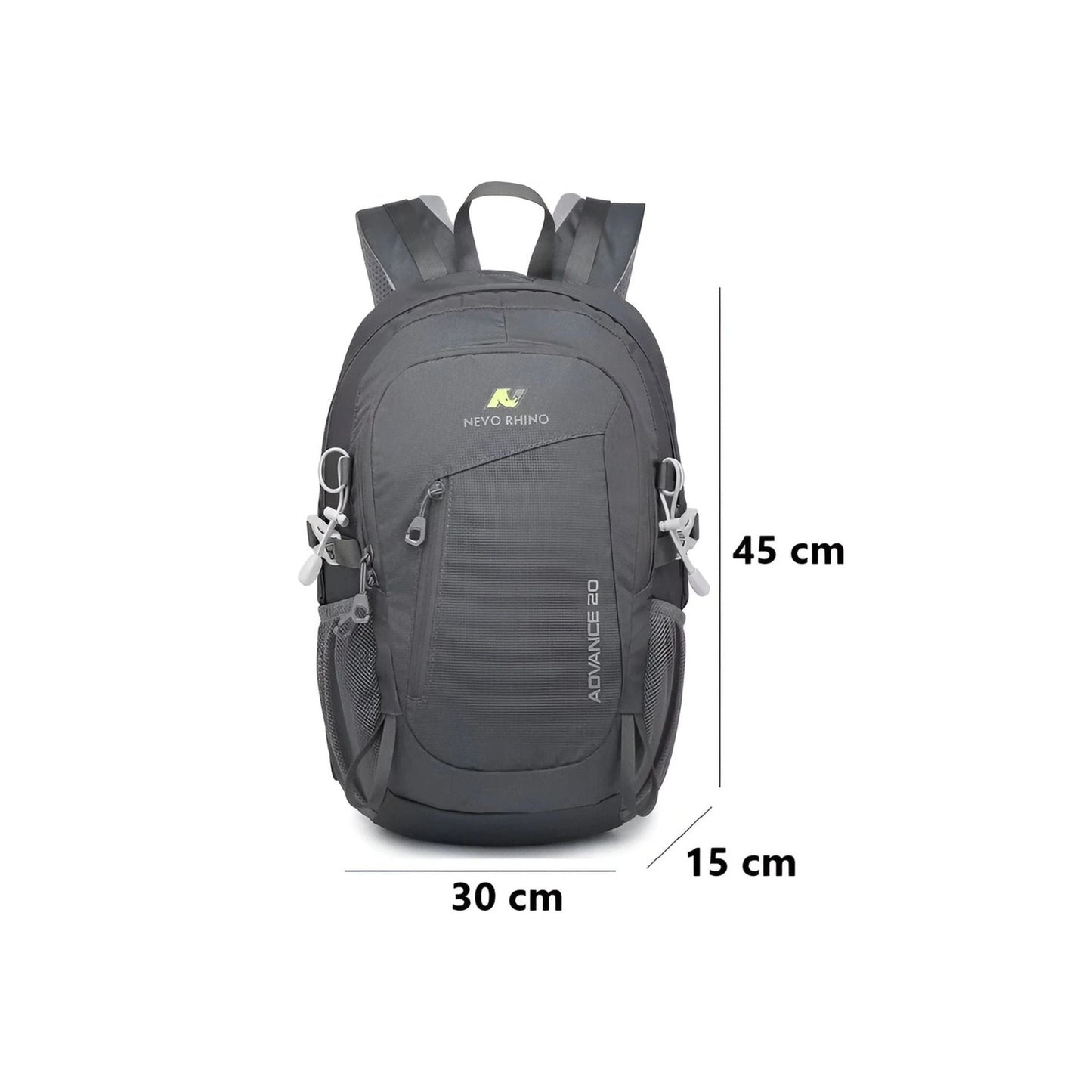 CarryQuest® - 20L Rugzak - Waterafstotend - 45x30x15cm - Grijs