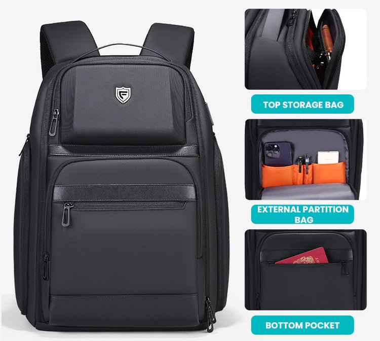 CarryQuest® 30L Waterdichte Rugzak – 46x32x24 cm – USB Oplaadpoort – Lichtgewicht – Perfect voor Reizen en Dagelijks GebruikCarryQuest®simpleNiet Klaar