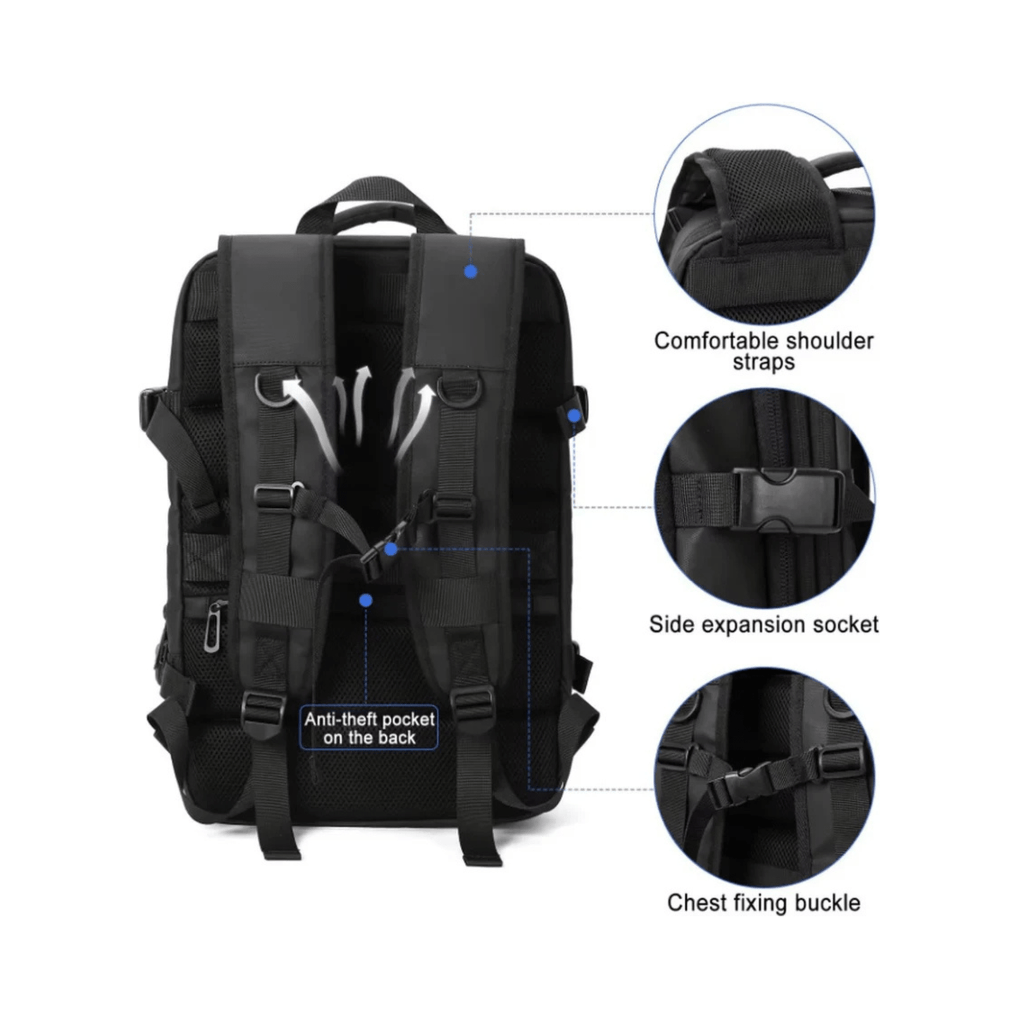 CarryQuest® - 36 - 55 Liter - Laptop Backpack - Laptop Rugzak - Roze