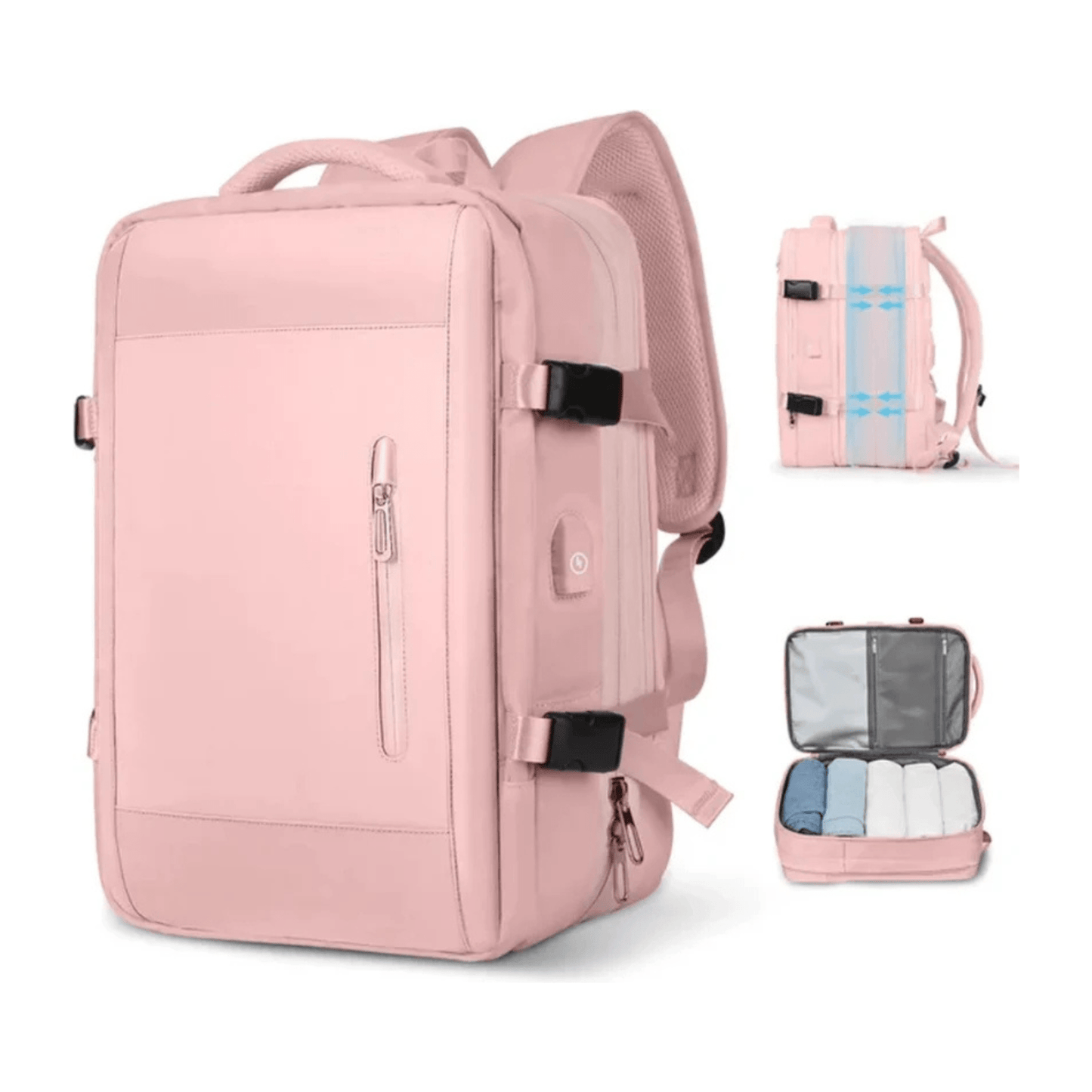 CarryQuest® - 36 - 55 Liter - Laptop Backpack - Laptop Rugzak - Roze