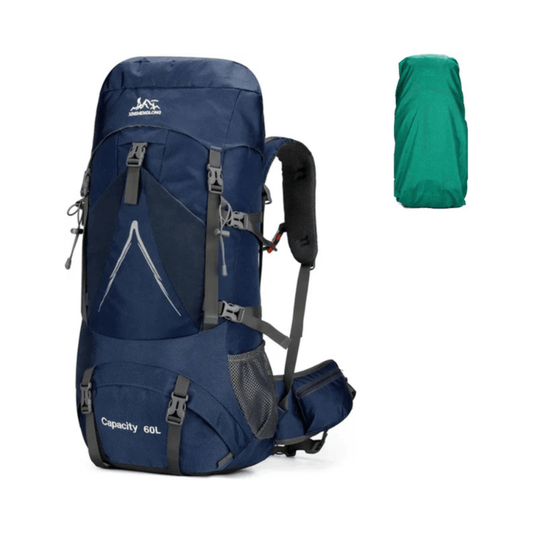 CarryQuest® - 60L - Hiking Rugzak - Rugzak - Waterdicht - Duurzaam - Nylon - Wandelen - Blauw