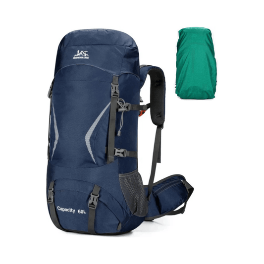 CarryQuest® - 60L - Hiking Rugzak - Rugzak - Waterdicht - Duurzaam - Nylon - Wandelen - Blauw
