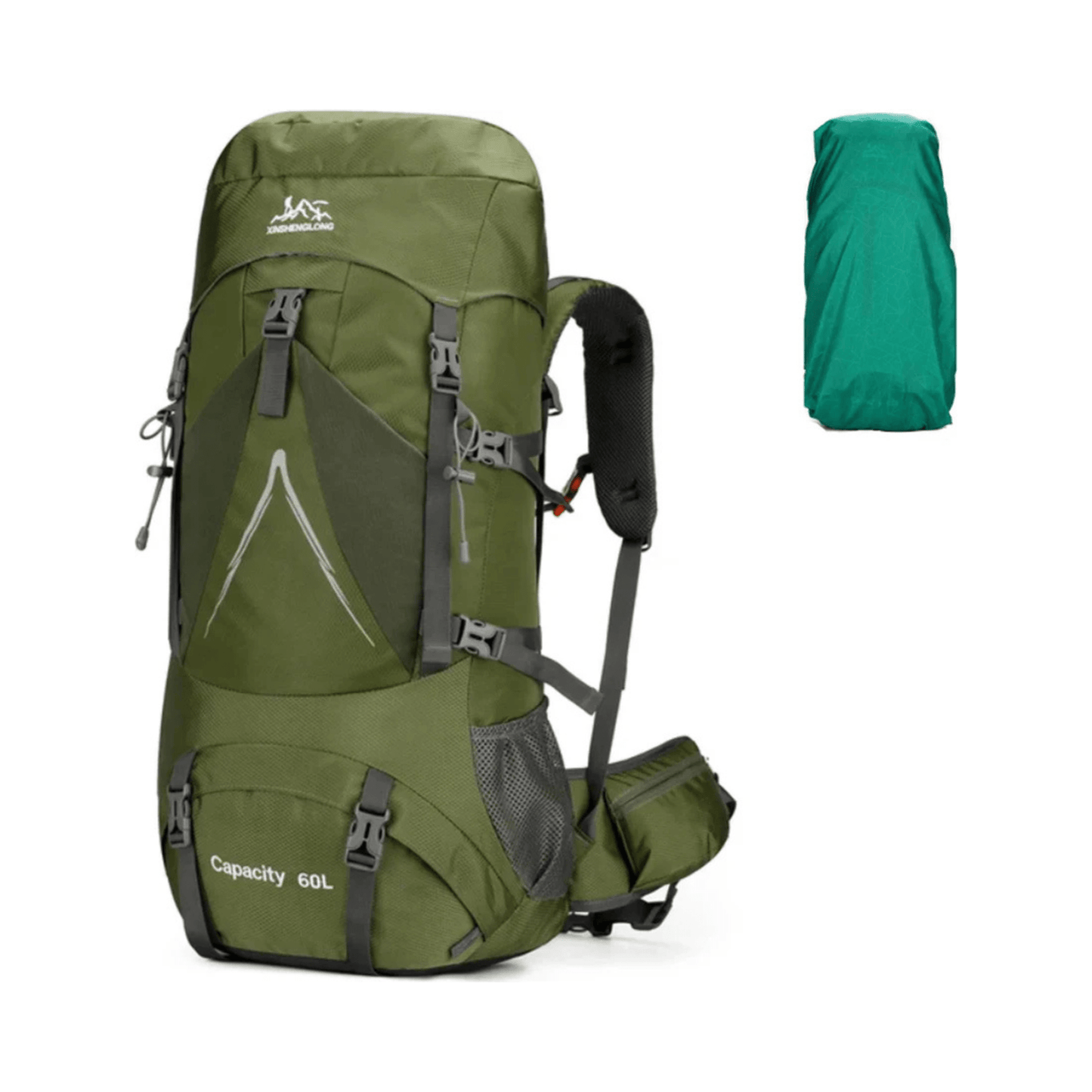 CarryQuest® - 60L - Hiking Rugzak - Rugzak - Waterdicht - Duurzaam - Nylon - Wandelen - GroenCarryQuestsimple