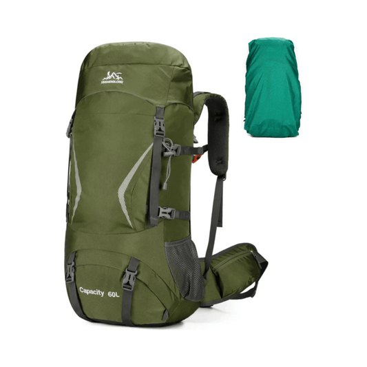 CarryQuest® - 60L - Hiking Rugzak - Rugzak - Waterdicht - Duurzaam - Nylon - Wandelen - Groen