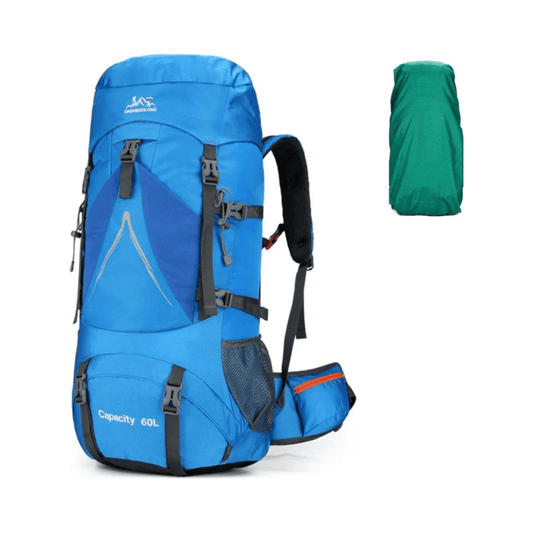 CarryQuest® - 60L - Hiking Rugzak - Rugzak - Waterdicht - Duurzaam - Nylon - Wandelen - Licht Blauw
