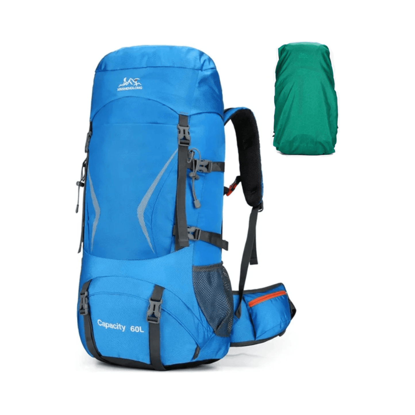 CarryQuest® - 60L - Hiking Rugzak - Rugzak - Waterdicht - Duurzaam - Nylon - Wandelen - Licht blauwCarryQuestsimple