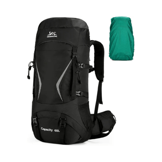 CarryQuest® - 60L - Hiking Rugzak - Rugzak - Waterdicht - Duurzaam - Nylon - Wandelen - Zwart