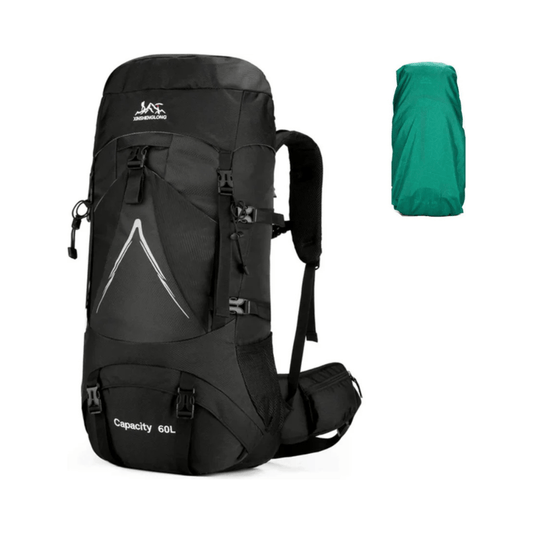 CarryQuest® - 60L - Hiking Rugzak - Rugzak - Waterdicht - Duurzaam - Nylon - Wandelen - Zwart