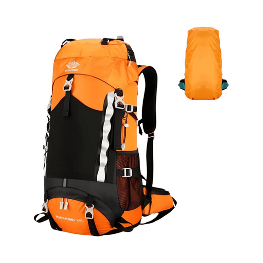 CarryQuest® - 60L - Rugzak - Waterdichte Rugzak - Rugzakken - Wandelen - Duurzaam - Nylon - Oranje