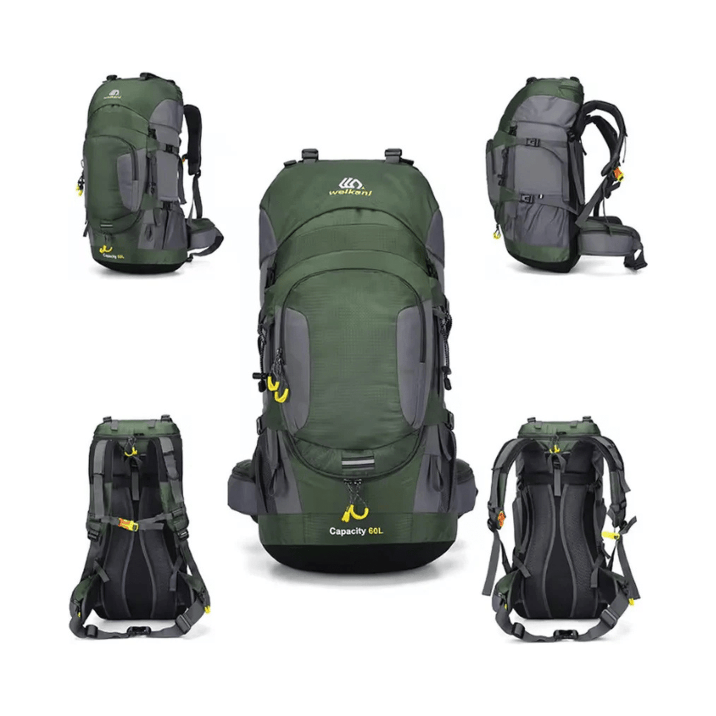 CarryQuest® - 60L - Wandelrugzak - Rugzak - Wandelen - Waterbestendig - Duurzaam - Polyester - GroenCarryQuestsimple