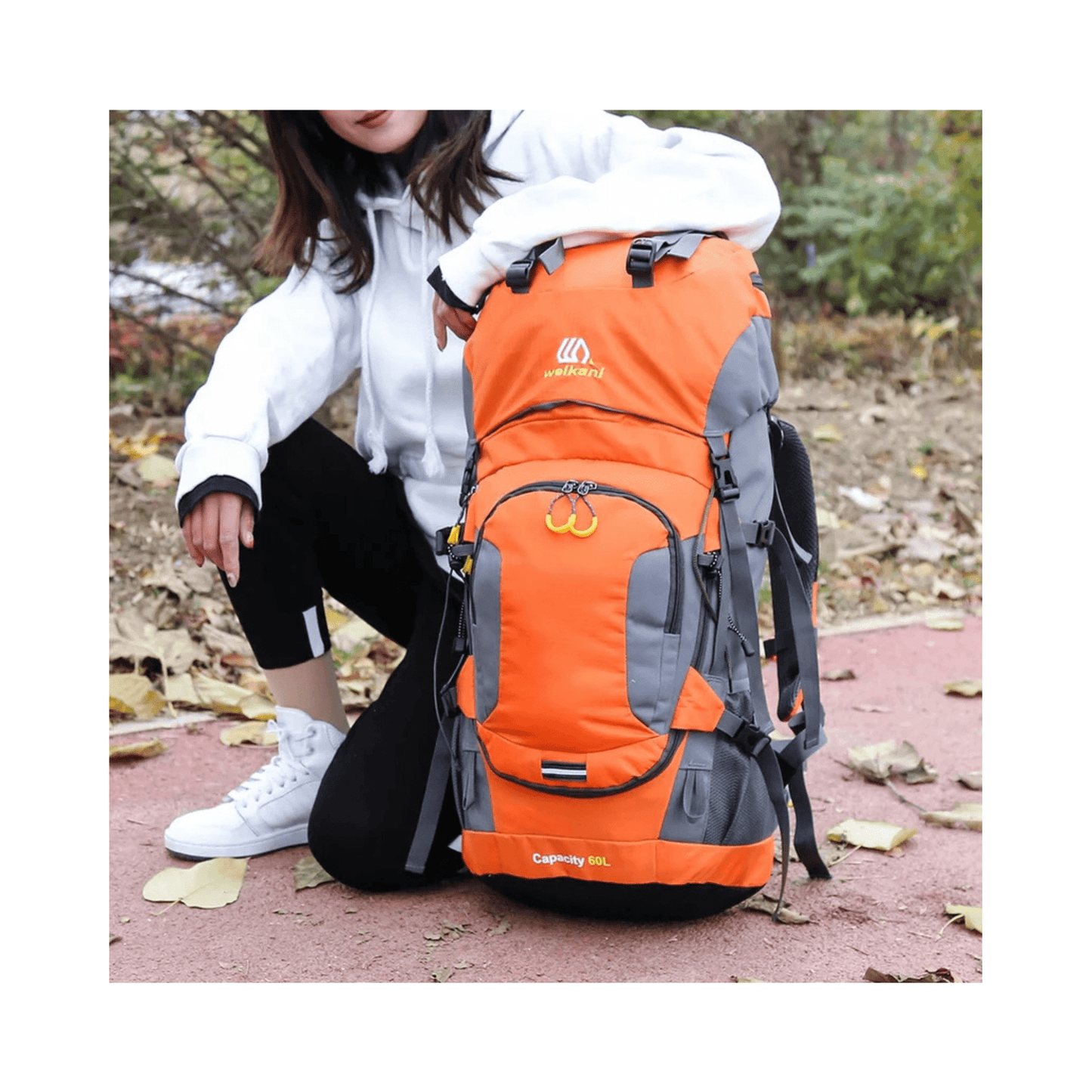 CarryQuest® - 60L - Wandelrugzak - Rugzak - Wandelen - Waterbestendig - Duurzaam - Polyester - OranjeCarryQuestsimple