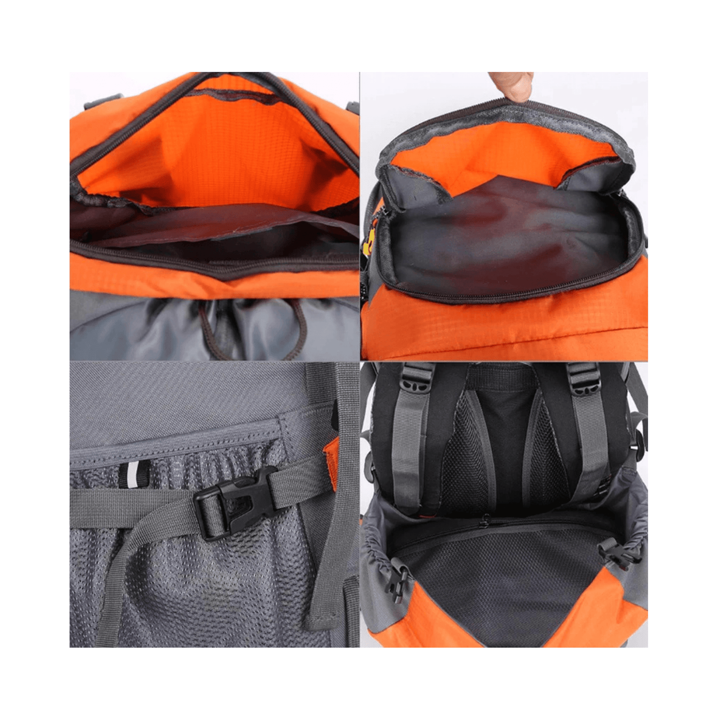 CarryQuest® - 60L - Wandelrugzak - Rugzak - Wandelen - Waterbestendig - Duurzaam - Polyester - OranjeCarryQuestsimple
