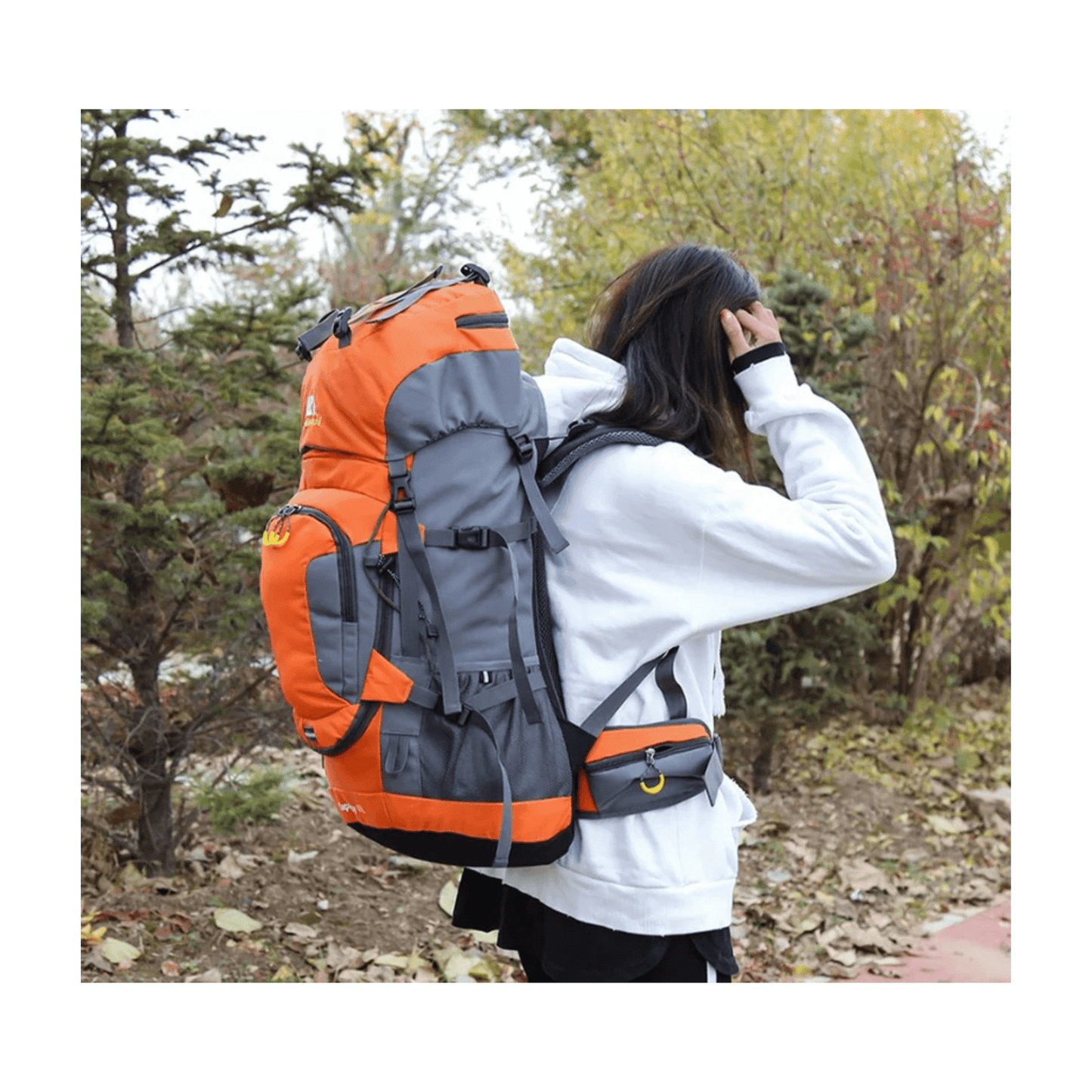 CarryQuest® - 60L - Wandelrugzak - Rugzak - Wandelen - Waterbestendig - Duurzaam - Polyester - OranjeCarryQuestsimple