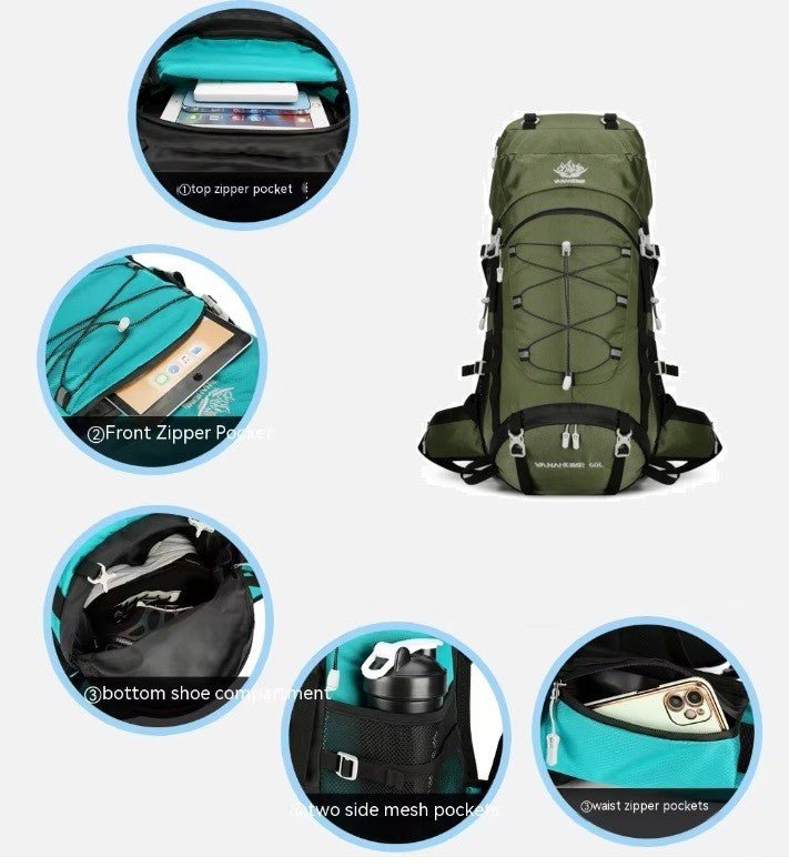 CarryQuest® - 65L - Camping/Wandel Rugzak - Regenhoes - 6 kleurenCarryQuestWandel Rugzak65L