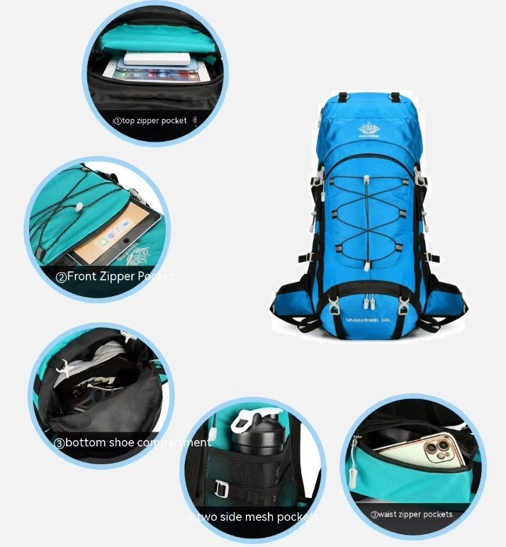 CarryQuest® - 65L - Camping/Wandel Rugzak - Regenhoes - 6 kleurenCarryQuestWandel Rugzak65L
