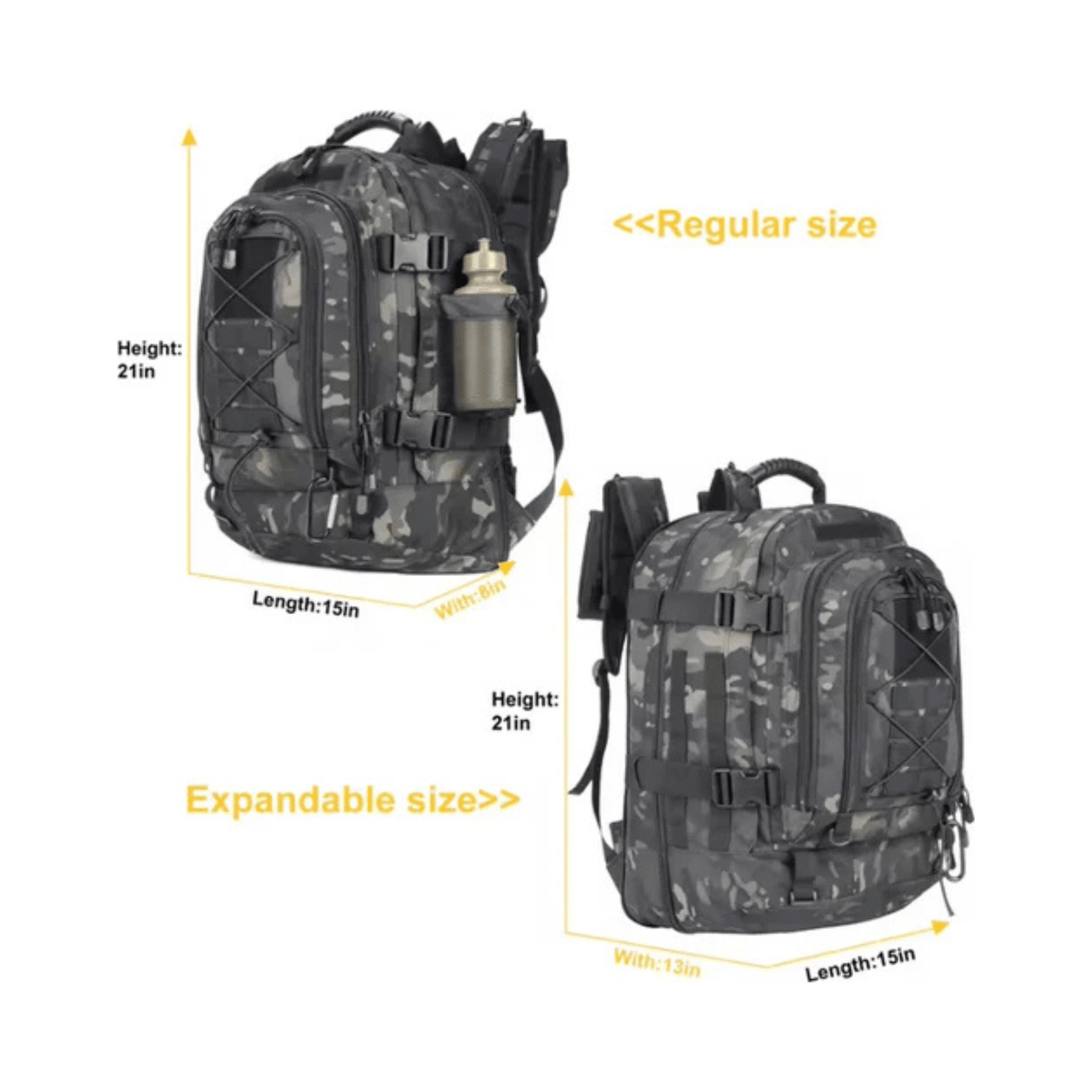 CarryQuest® - 65L - Military - Rugzak - Wandelen - Kamperen - Vissen - Outdoor - CamouflageCarryQuestsimple