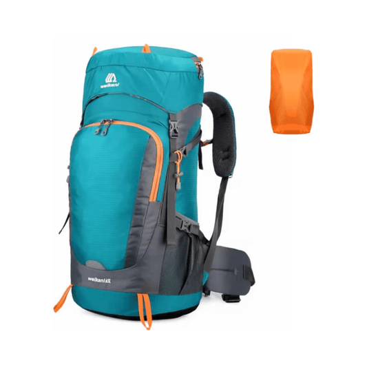 CarryQuest® - 65L - Rugzak - Outdoor - Wandelen - Waterbestendig - Duurzaam - Licht Blauw