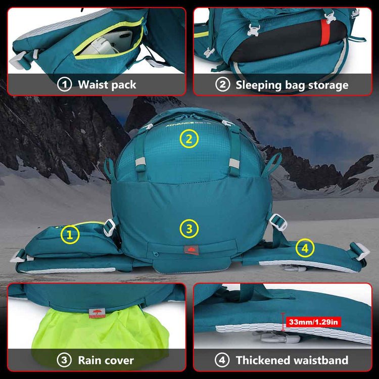 CarryQuest® 70L Waterdichte Backpack – Ruim & Comfortabel – Ideaal voor Outdoor ReizenCarryQuest®Wandel RugzakNiet Klaar