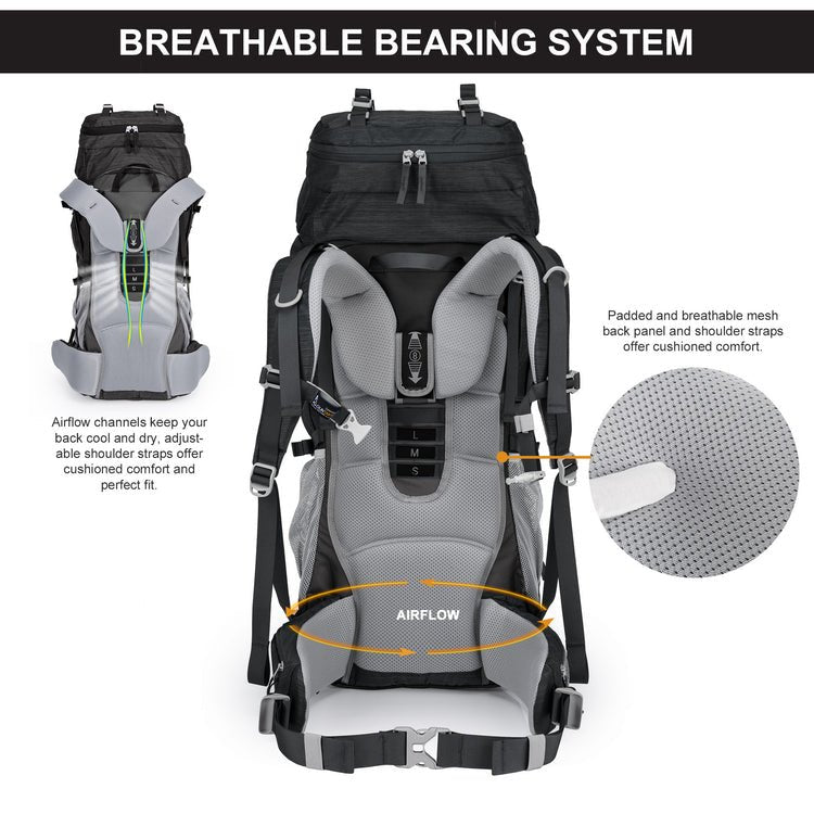 CarryQuest® 70L Waterdichte Hiking Rugzak – Lichtgewicht – 76x33x26 cm – Perfect voor Outdoor AvonturenCarryQuest®Wandel RugzakNiet Klaar