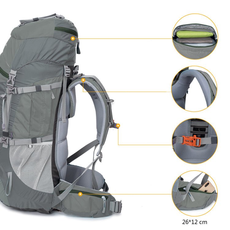 CarryQuest® 70L Waterdichte Hiking Rugzak – Lichtgewicht – 76x33x26 cm – Perfect voor Outdoor AvonturenCarryQuest®Wandel RugzakNiet Klaar