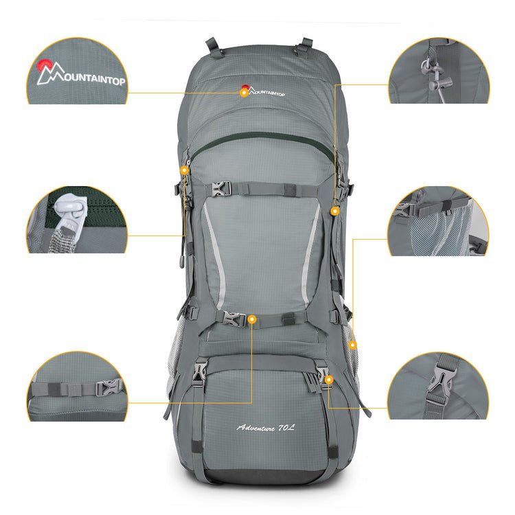 CarryQuest® 70L Waterdichte Hiking Rugzak – Lichtgewicht – 76x33x26 cm – Perfect voor Outdoor AvonturenCarryQuest®Wandel RugzakNiet Klaar