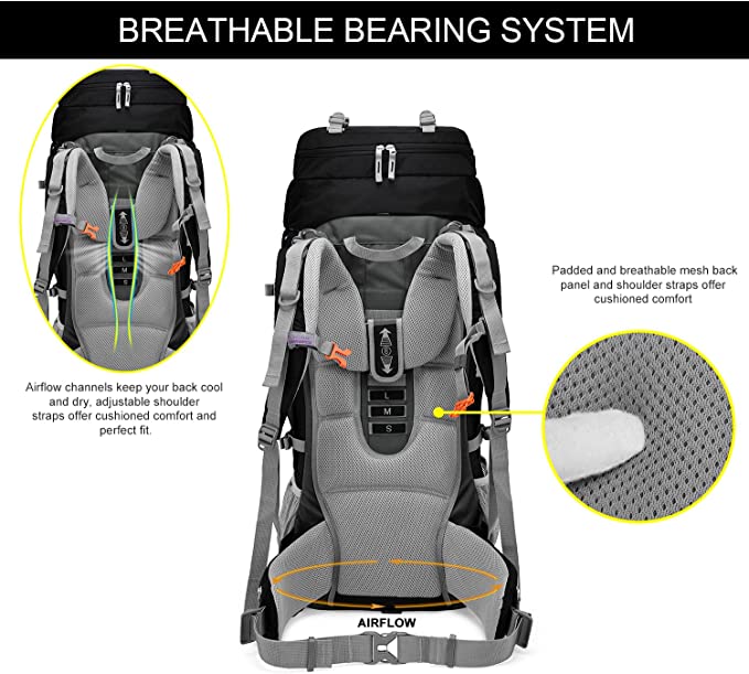 CarryQuest® 80L Bergsporttas – Lichtgewicht & Waterdicht – Perfect voor Reizen & Dagelijks GebruikCarryQuest®Wandel RugzakNiet Klaar