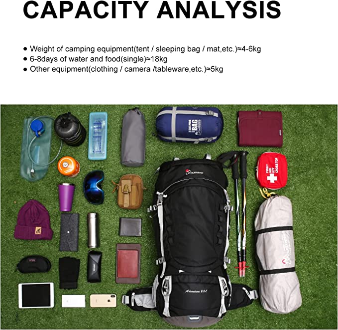 CarryQuest® 80L Bergsporttas – Lichtgewicht & Waterdicht – Perfect voor Reizen & Dagelijks GebruikCarryQuest®Wandel RugzakNiet Klaar