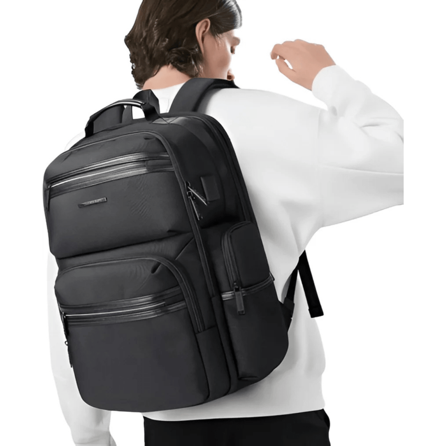 CarryQuest® - Anti - diefstal Laptop Rugzak 15,6" - Waterdicht + USB Oplaadpoort - Schooltassen - Zwart