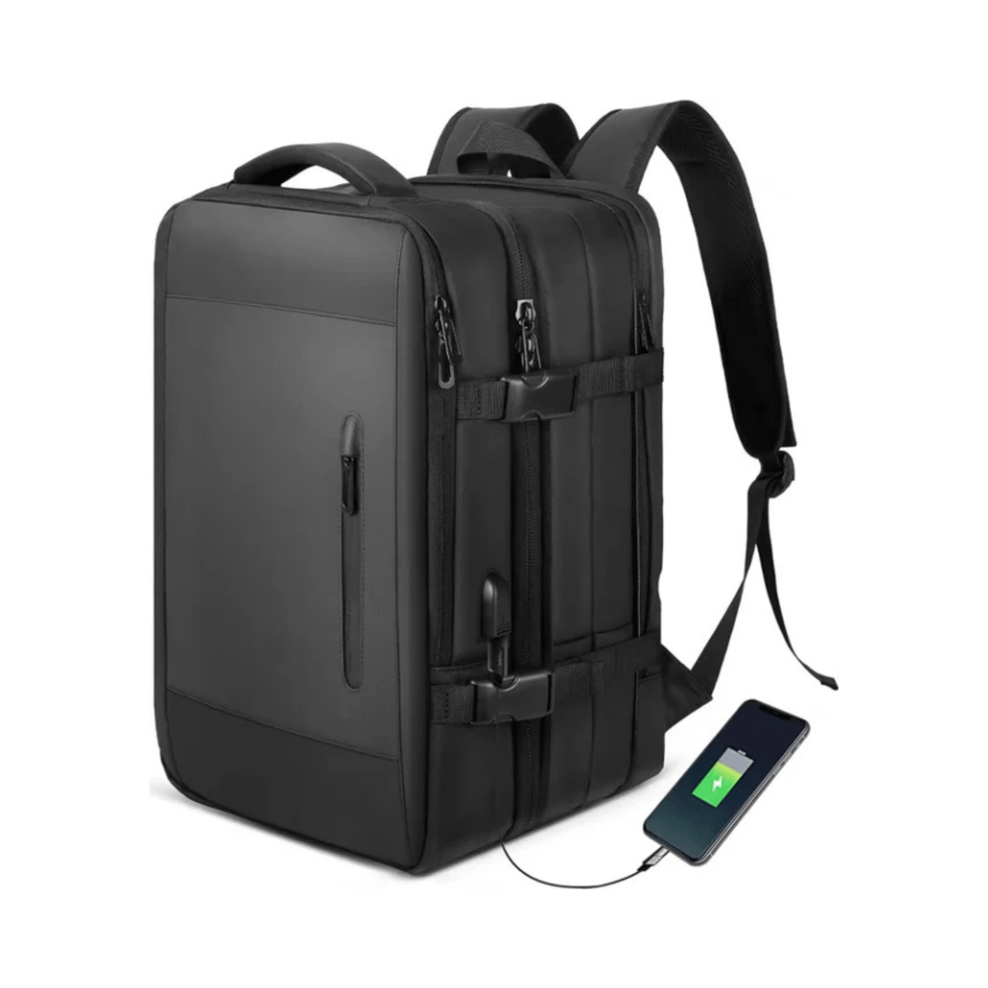 CarryQuest® - Backpacks - Reisrugzak - Weekendtas - Laptop Backpack - USB - Uitgang - 17 Inch Laptop - Zwart