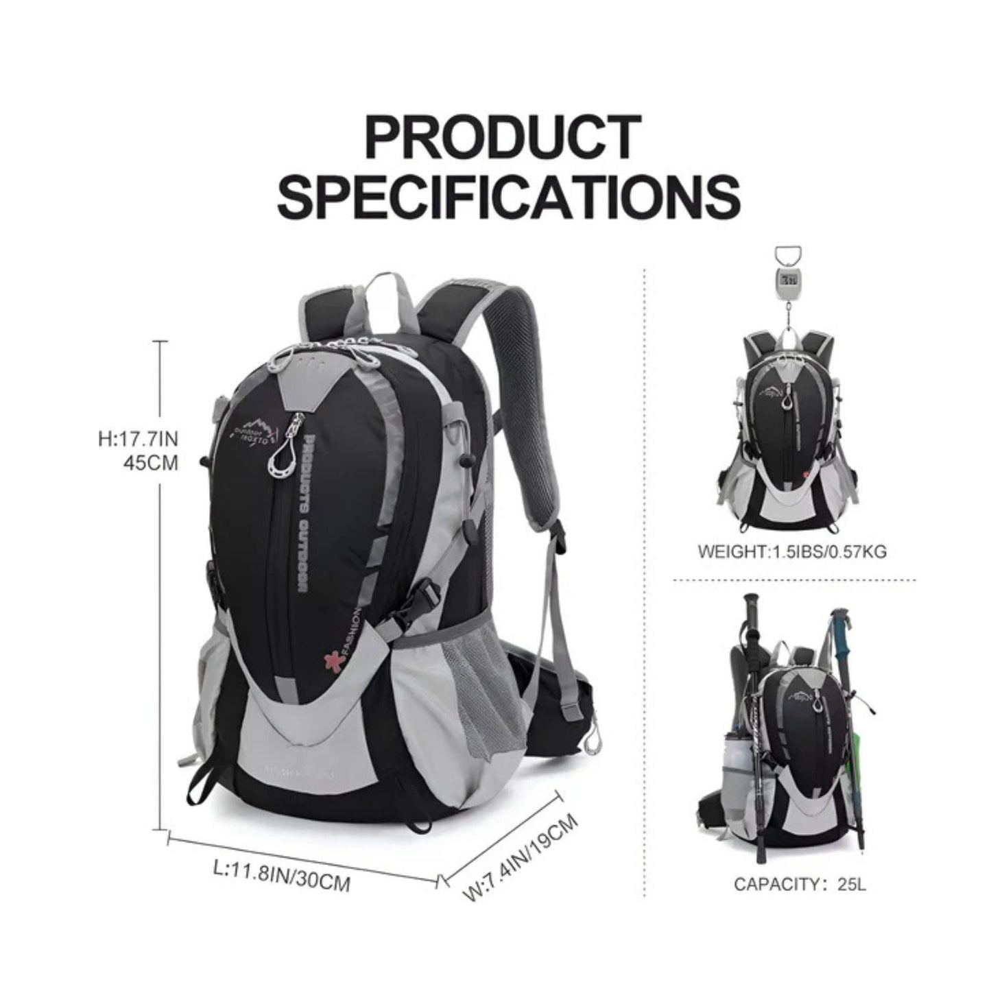 CarryQuest® - Bergbeklimmen Hydratatie Rugzak 25L + 2L Waterzak En Regenhoes - Ergonomisch & Duurzaam - Wandel Rugzak - Groen