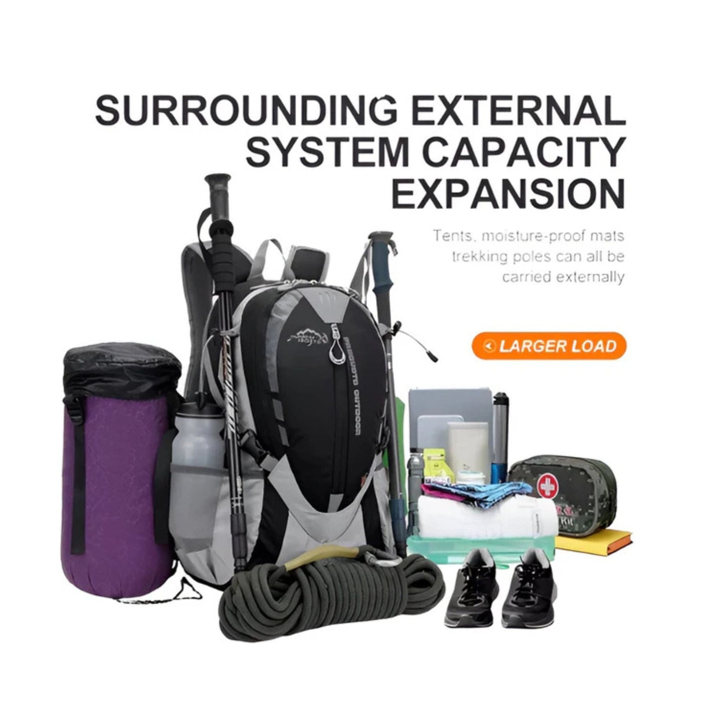 CarryQuest® - Bergbeklimmen Hydratatie Rugzak 25L - Unisex - Wandel Rugzak - Zwart