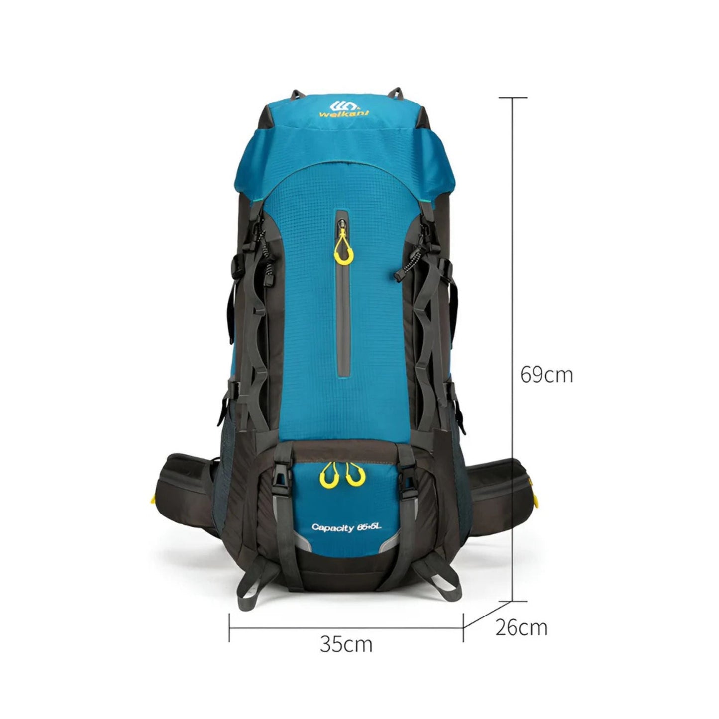 CarryQuest® - Bergbeklimming Rugzak 70L - Waterdicht Nylon + Regenhoes - Schoudertas - OranjeCarryQuestsimple