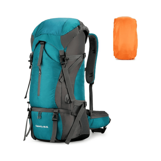 CarryQuest® - Camping - Reistas met Regenhoes - 70L Capaciteit - Blauw
