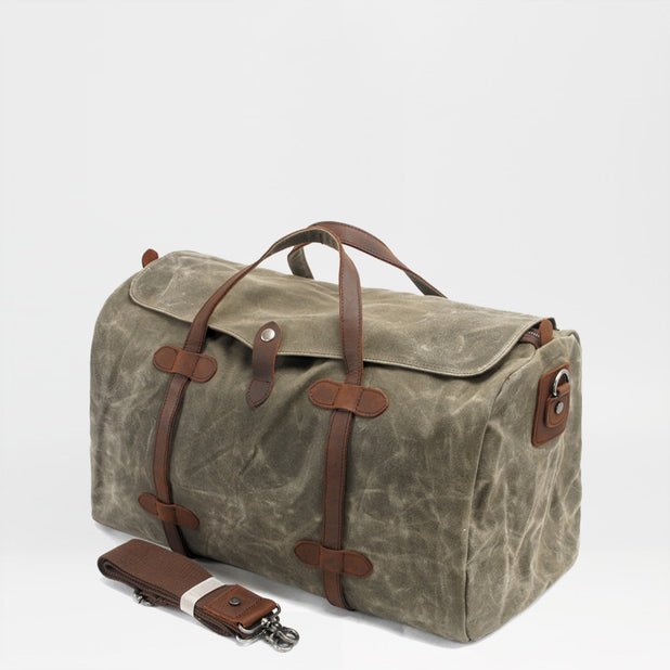 CarryQuest® Casual Waxed Canvas Duffle Bag - 54x30x22cm - Waterdicht - Grijs - Weekendtas - ReizenCarryQuestReis - /WeekendtasDone