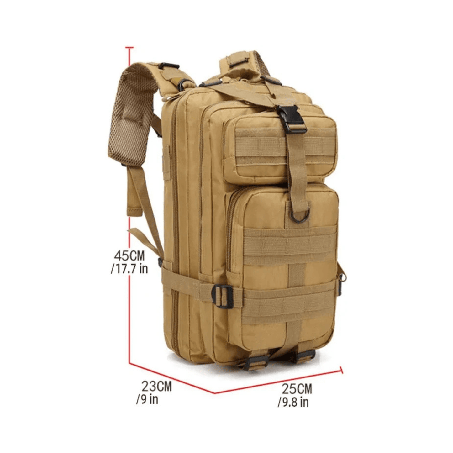 CarryQuest® - Duurzaam nylon - Camouflage - lichtgewicht en draagbaar - 30 liter capaciteit - Khaki