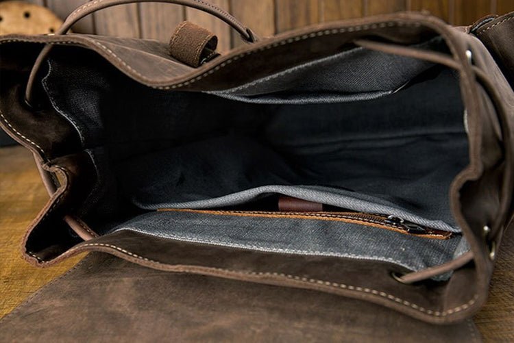 CarryQuest® Echte Leren Koehuid Rugzak – Vintage Stijl – Waterdicht en Ruim 36 - 55LCarryQuest®simpleNiet Klaar