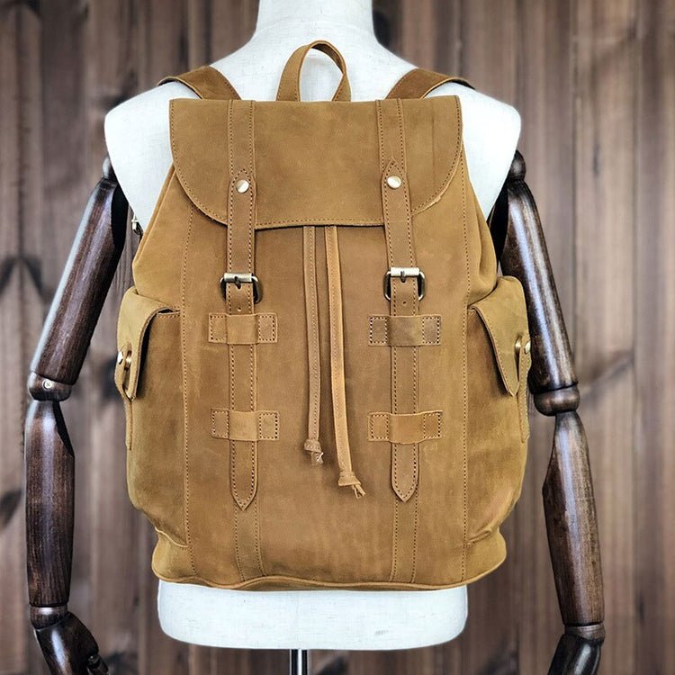 CarryQuest® Echte Leren Koehuid Rugzak – Vintage Stijl – Waterdicht en Ruim 36 - 55LCarryQuest®simpleNiet Klaar