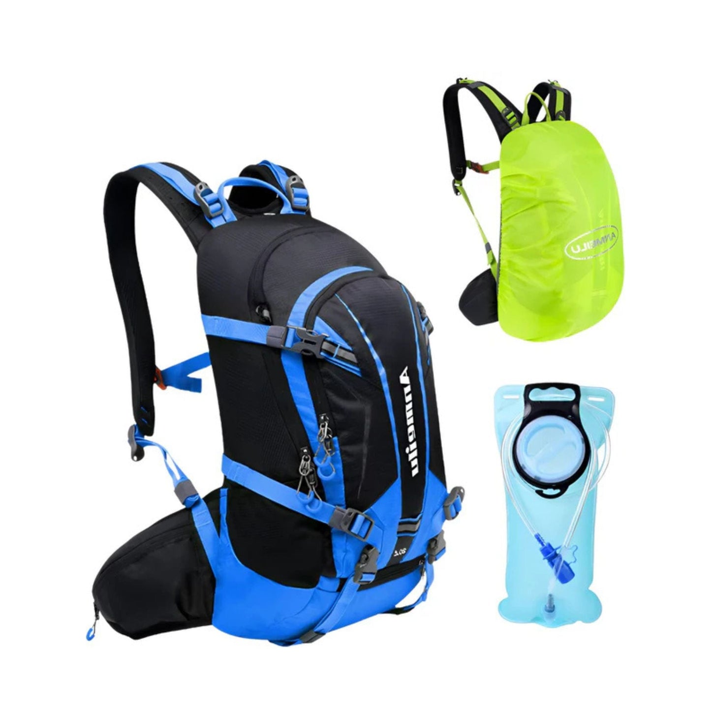 CarryQuest® - Fietsrugzak Schoudertas 20L + 2L Water Bag - Hiking Rugzak - Wandelen - Blauw