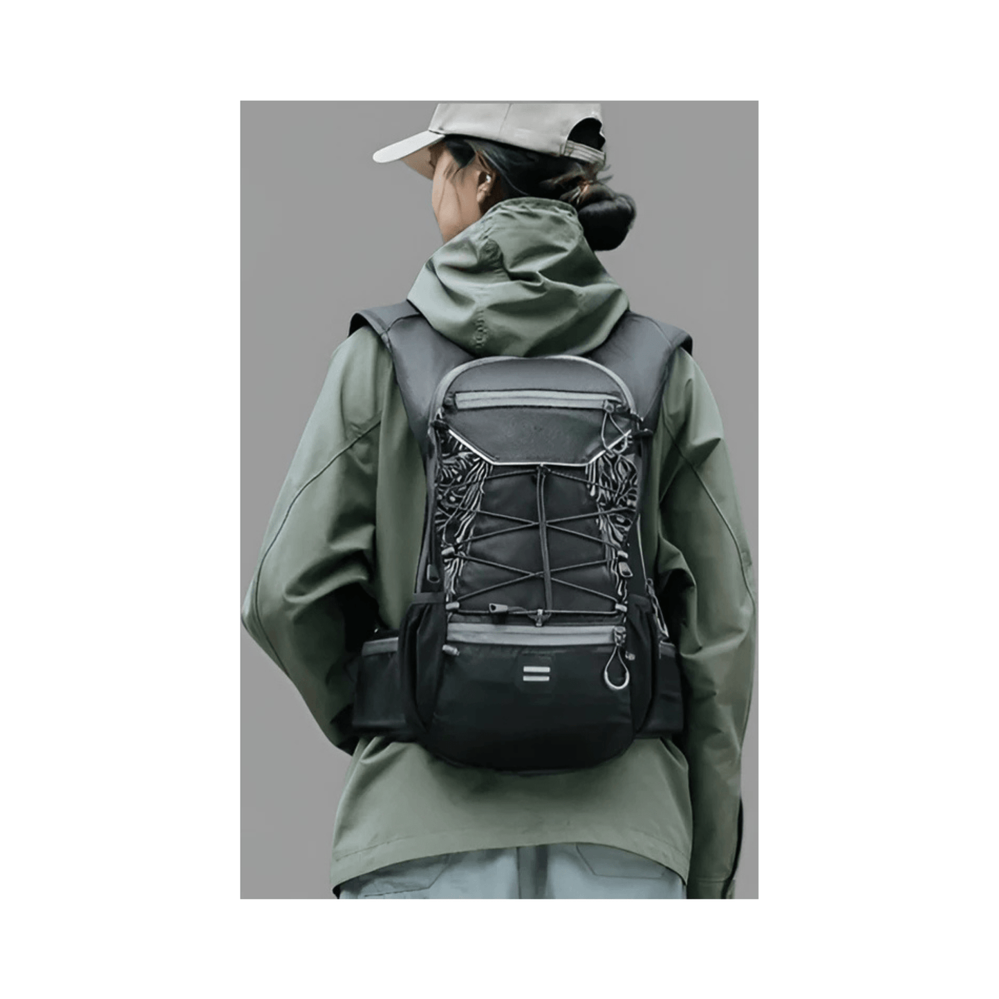 CarryQuest® - Fietsrugzak - Ultralicht 16L Backpack - 1.5L Clip TPU Water Bag - Waterbestendig - Grijs