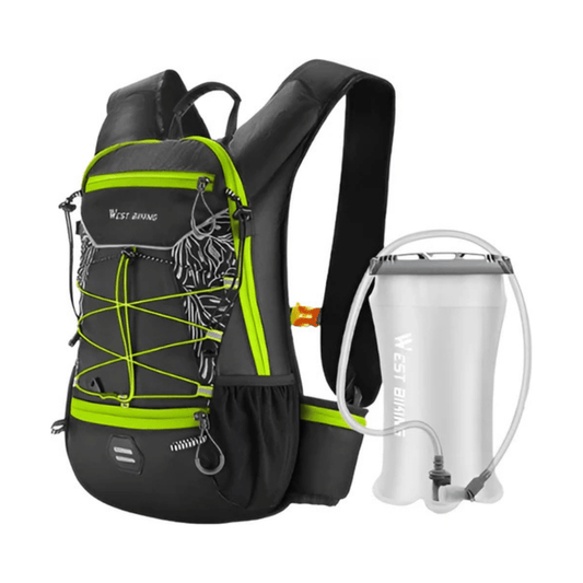 CarryQuest® - Fietsrugzak - Ultralicht 16L Backpack - 1.5L Clip water Bag - Waterbestendig - Groen