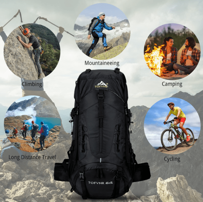 CarryQuest® - Grote Camping Hiking Wandel Rugzak - 70L - 5 kleurenCarryQuestWandel Rugzak